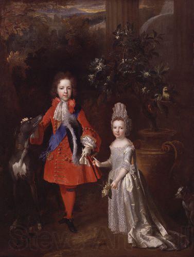 Nicolas de Largilliere Portrait of Prince James Francis Edward Stuart and Princess Louisa Maria Theresa Stuart Norge oil painting art